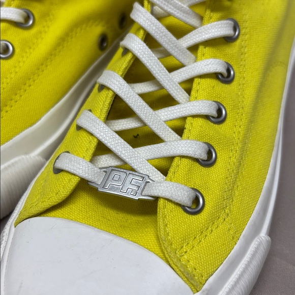 P F Flyers Hi All American Aurora Sneaker Canvas Yellow Sz Men 8 Women 9.5 - Picture 6 of 12